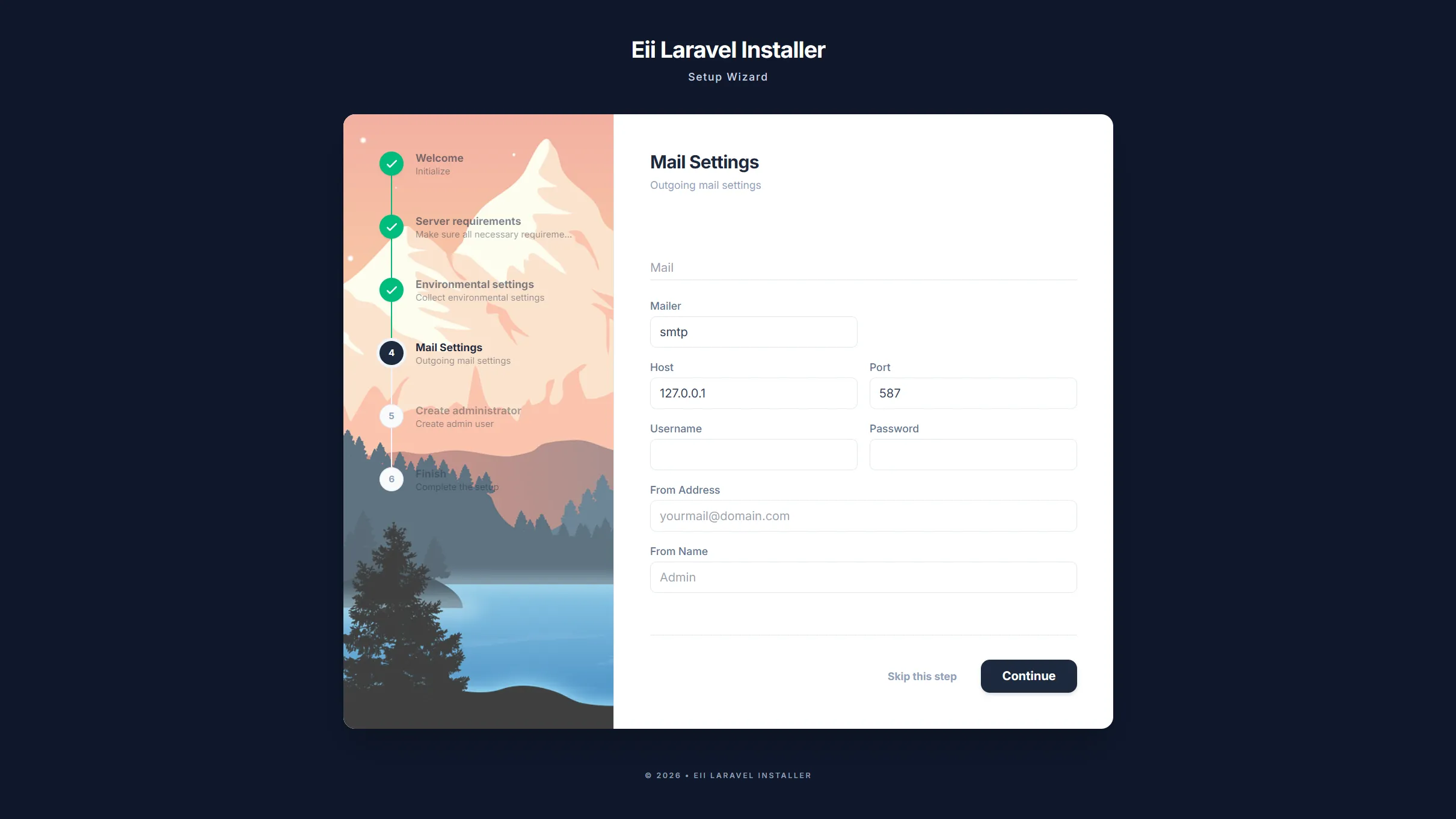 laravel-installer step-4